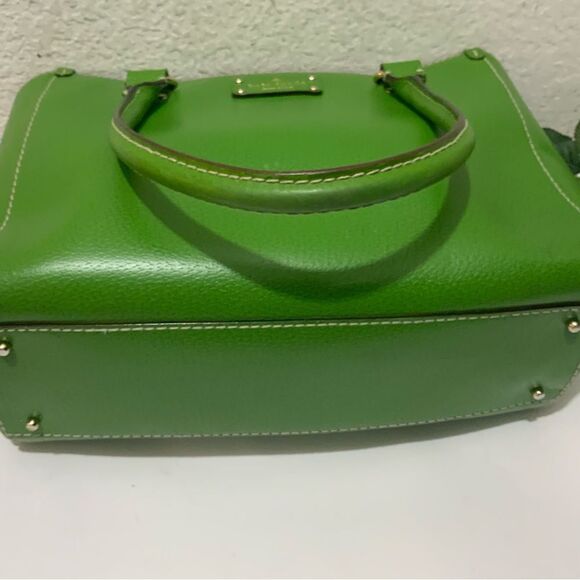 KATE SPADE Wellesley Quinn Emerald Green Leather Satchel Handbag - Picture 10 of 12